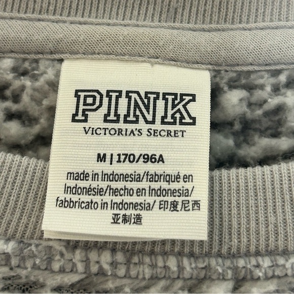 Victoria’s Secret PINK Gray Faux Sherpa Sweatshirt - Picture 10 of 13